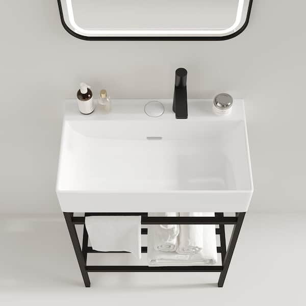 24 in. Ceramic Console Sink Basin in White