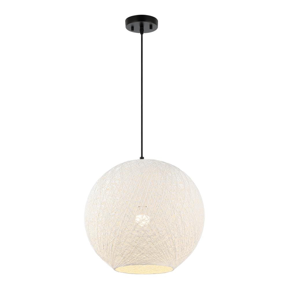 Lacey 19.5" White Bohemian Globe LED Pendant Light