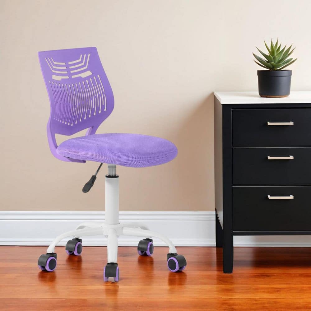 Upholstery Ergonomic Chair in Purple Armless price history on PriceWatchPro