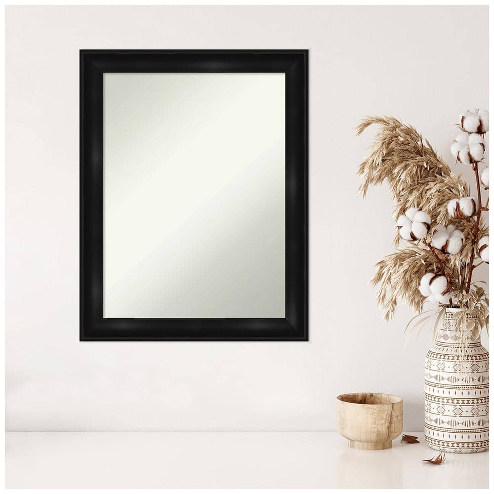 Grand Black Narrow 22" x 28" Non-Beveled Wall Mirror