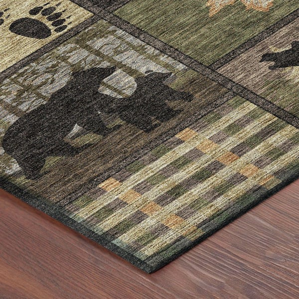 Chantille Machine Washable Indoor/Outdoor Abstract ACN2448 Black 3 ft. x 4 ft. Area Rug