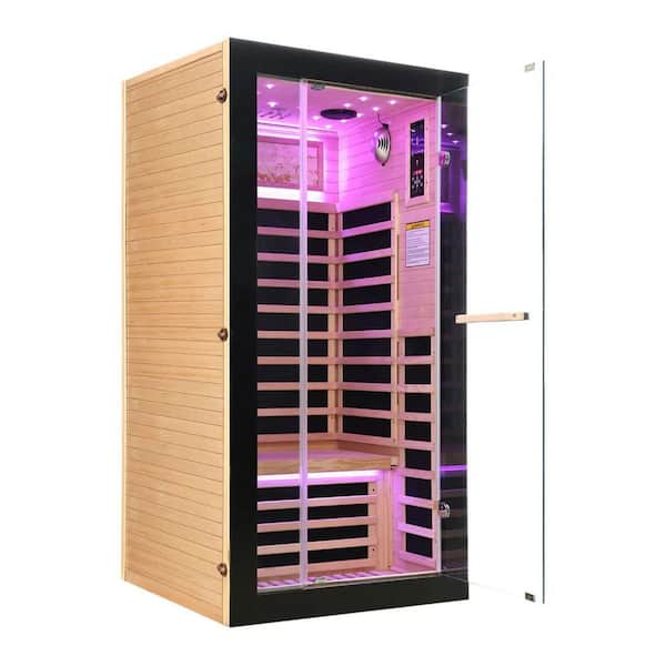 Spygo Moray 1-Person Indoor Infrared Sauna in Hemlock with