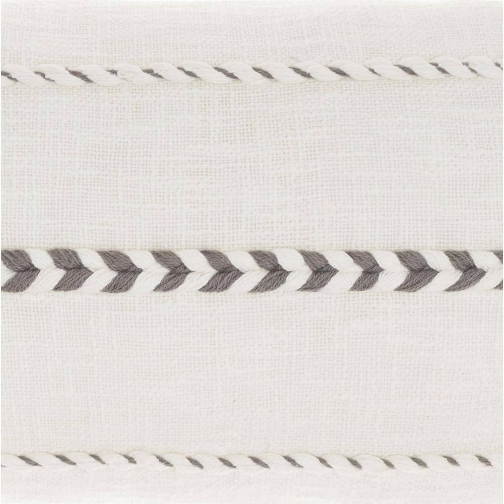 Gray and White Cotton Tassel Lumbar Throw Pillow