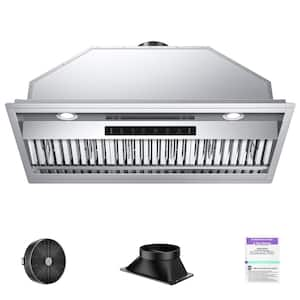 42 in. 600 CFM Convertible Insert Range Hood 3-Speed Gesture / Touch Control with LED,Charcoal Filter in Stainless Steel