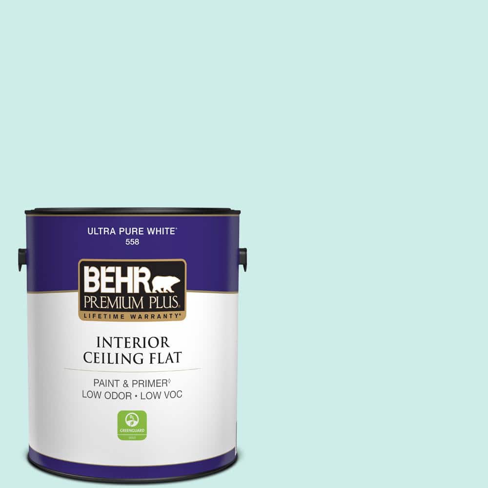 BEHR PREMIUM PLUS 1 gal. #500C-3 Spa Ceiling Flat Interior Paint