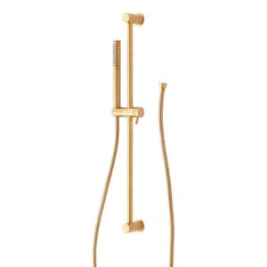 1-Spray Wall Mounted Handheld Shower Head 1.8 GPM in Brushed Gold