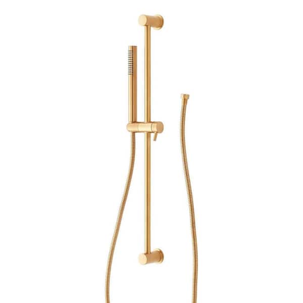 SIGNATURE HARDWARE 1-Spray Wall Mounted Handheld Shower Head 1.8 GPM in Brushed Gold