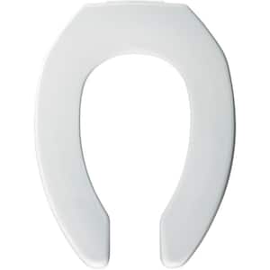 Medic-Aid Raised 3" Elongated Commercial Plastic Open Front with Cover Toilet Seat in White Never Loosens