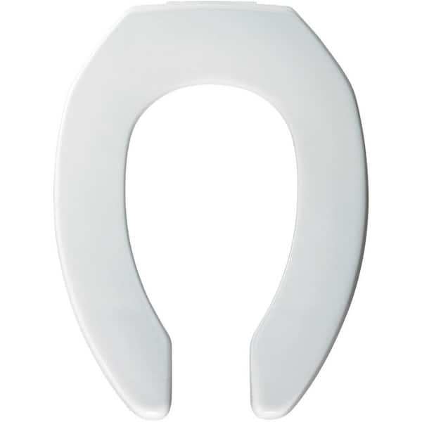 BEMIS Medic-Aid Raised 3" Elongated Commercial Plastic Open Front with Cover Toilet Seat in White Never Loosens