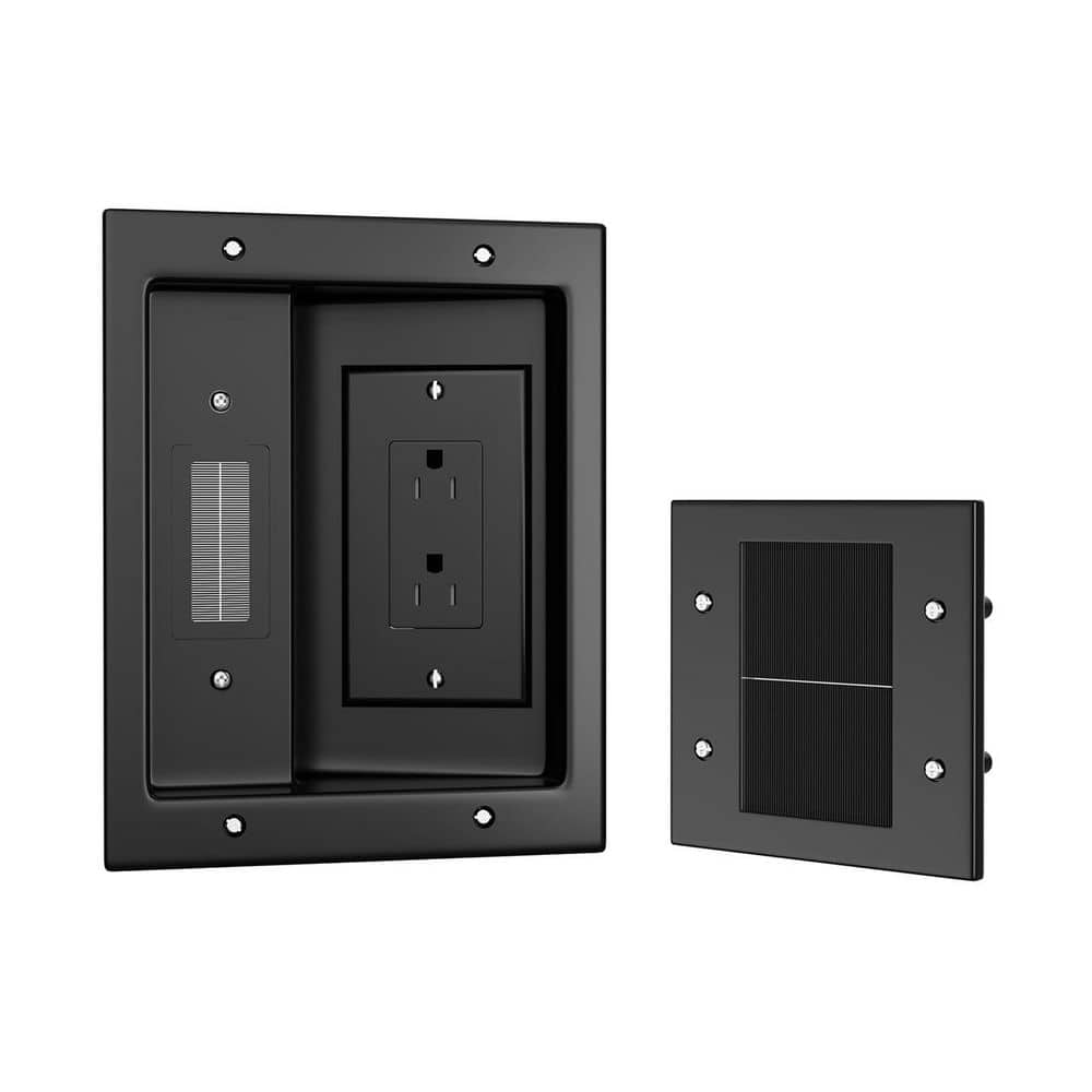 In-Wall Cable Management Kit with Recessed Power Outlet Box Cord Hider Brush Plate 9.3ft Cord Black 1 Kit price history on PriceWatchPro