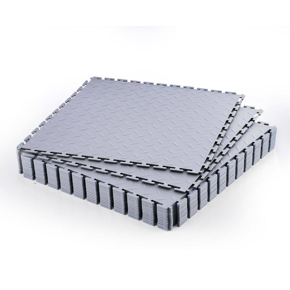 Garage Floor Tiles Interlocking, 16 Pack 20.2 x 20.2 x 0.2 in. Interlocking Modular Garage Flooring Tiles, Light Gray price history on PriceWatchPro