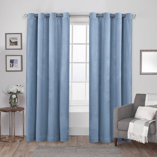 1 Set Light Filtering 100% Privacy Lined Blackout Window Curtains N32 Slate Blue 