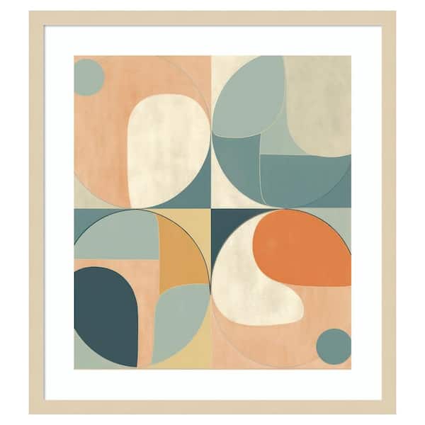 Amanti Art Shapes in Concert by Irena Orlov 23 in. W x 25 in. H. Wood Framed Wall Art Print Framed in Brown