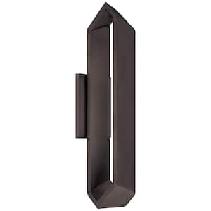 Pitch Sand Black Outdoor Hardwired Wall Sconce with Integrated LED