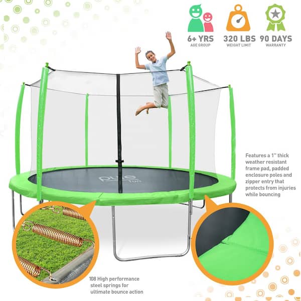 Pure Fun Supa-Bounce 15 ft. Trampoline with Enclosure 9415TS - The Home  Depot