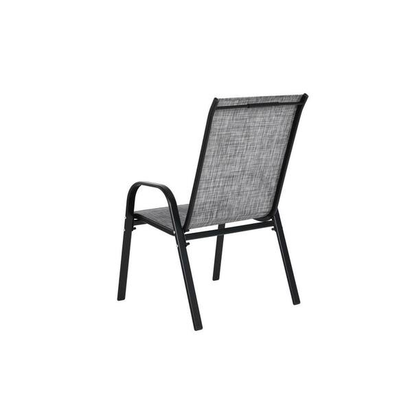 Gray Steel Outdoor Dining Chair, Patio Camping Chairs with
