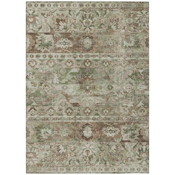 Chantille Machine Washable Indoor/Outdoor Abstract ACN2638 Sage 10 ft. x 14 ft. Area Rug
