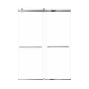 Brianna 60 in. W x 80 in. H Sliding Frameless Shower Door in Polished Chrome Finish with Clear Glass