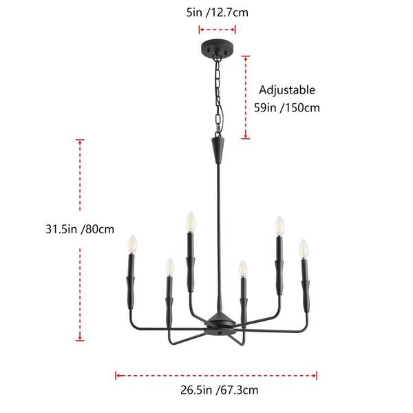 9 Lights Black Metal Material Pendant Light Design with Adjustable Hanging Length , Bulbs are not included