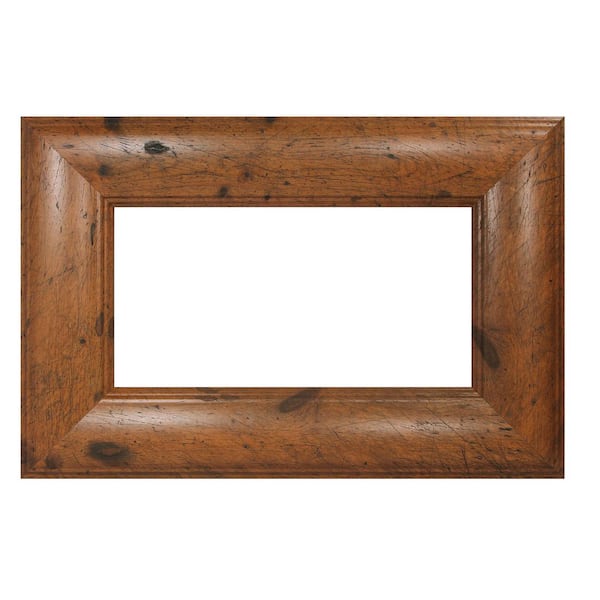 MirrorChic Distressed Walnut: 48 in. x 42 in. DIY Mirror Frame Kit Mirror Not Included