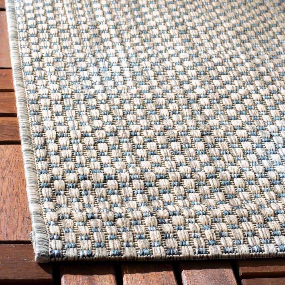 Gray Synthetic Flat Woven Reversible Outdoor Area Rug, 9' x 12'