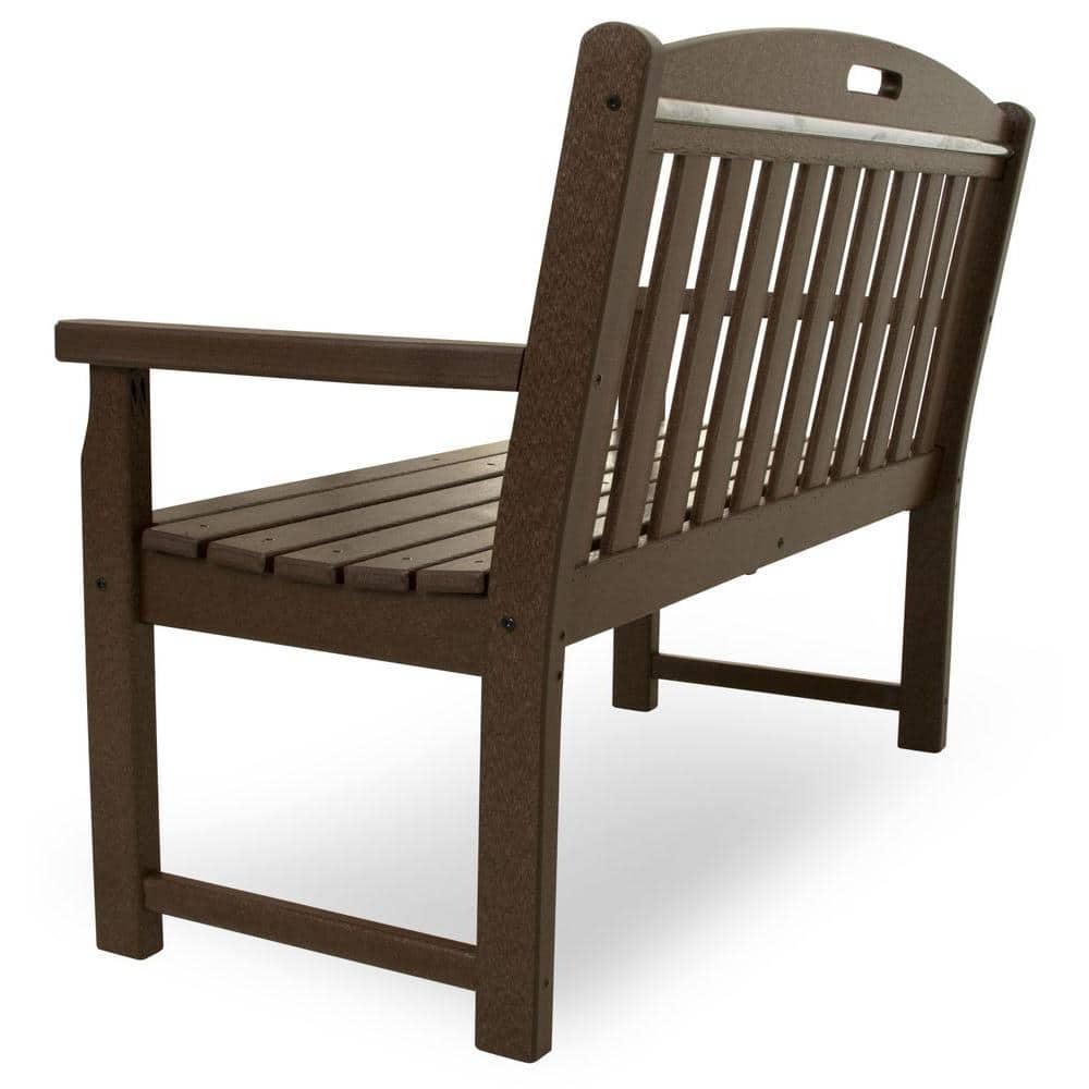 Vintage Lantern 48" Brown HDPE Outdoor Bench