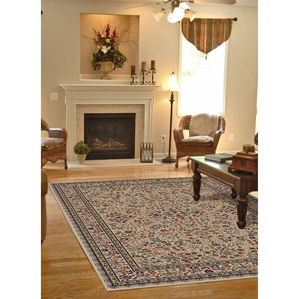 Jewel Sarouk Ivory 4 ft. x 6 ft. Area Rug