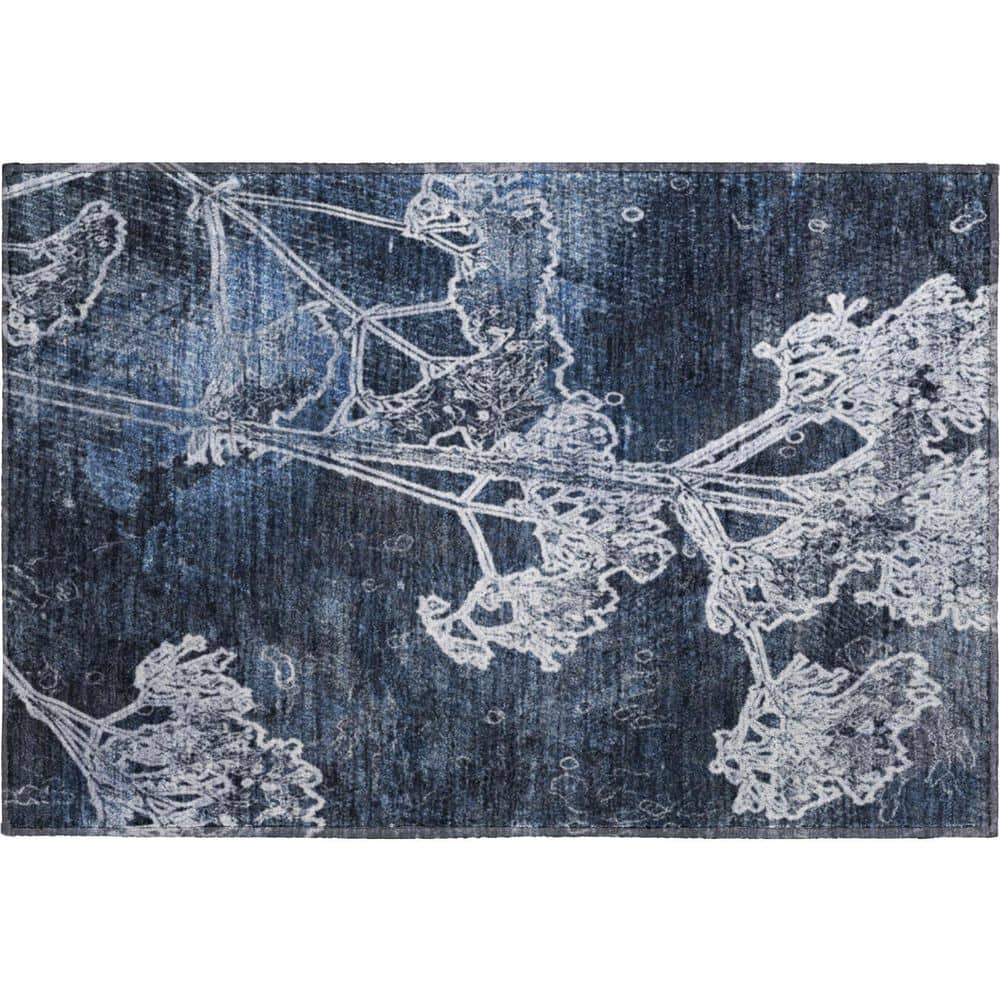 Mayfield Premium Machine Washable Abstract AMF2239 Navy 2 ft. x 3 ft. Accent Rug price history on PriceWatchPro