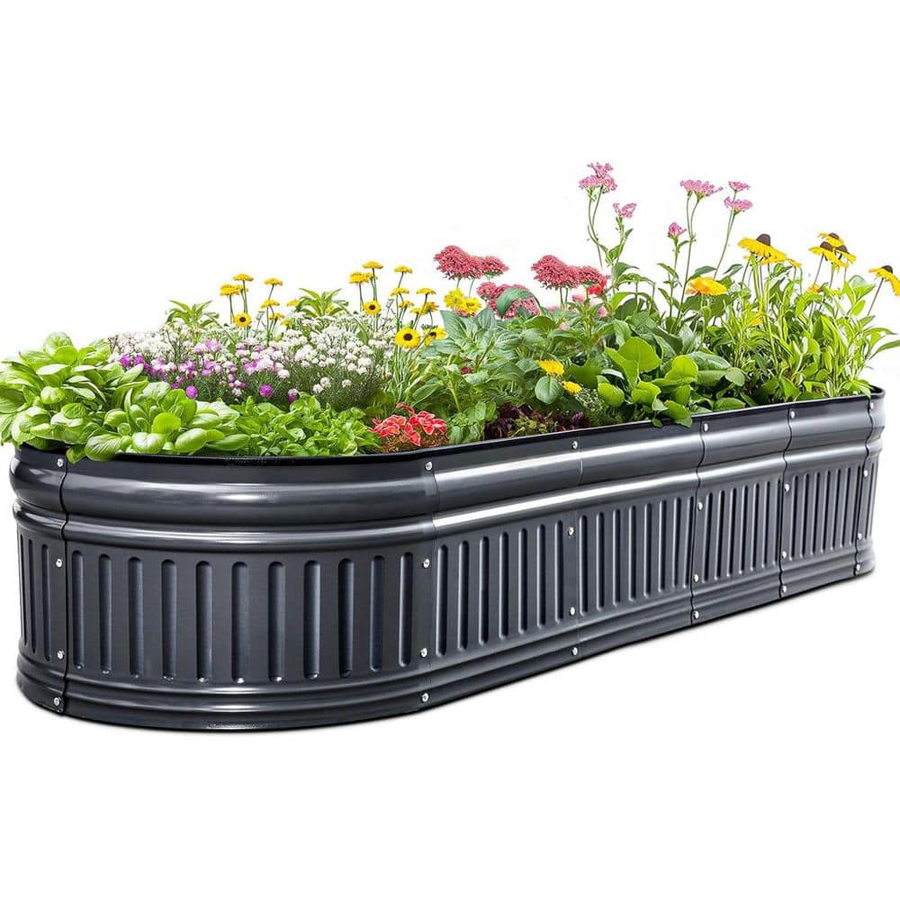 6 x 2 x 1 ft. Galvanized Raised Garden Bed Kit, Steel Upgraded Modular DIY 