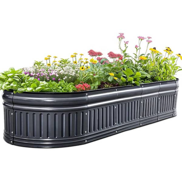 6 x 2 x 1 ft. Galvanized Raised Garden Bed Kit, Steel Upgraded Modular DIY Galvanized Planter Garden Box for Gardening