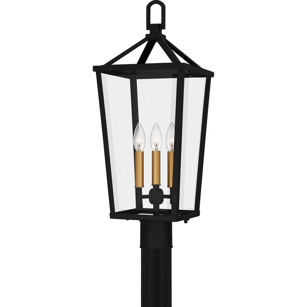 Hull 3-Light Matte Black Aluminum Hardwired Outdoor Marine Grade Post Light with No Bulbs Included price history on PriceWatchPro