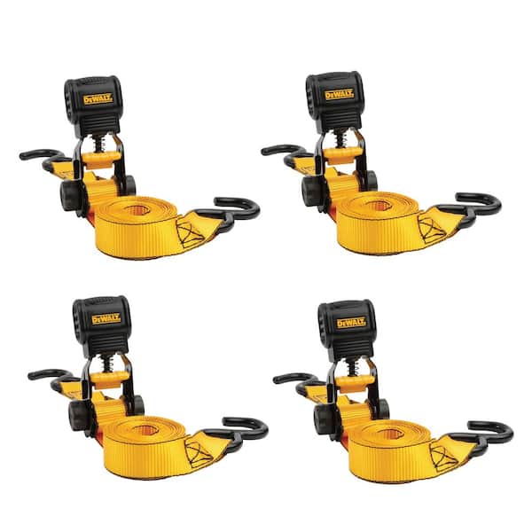 1.0 in. x 12 ft. Ratchet Tie-Down Straps 1500 lbs. Break Strength (4-Pack)