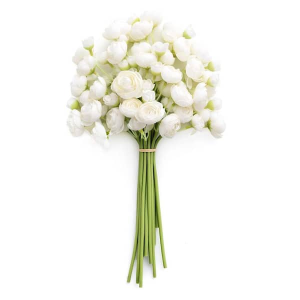 Unbranded Wedding Series, 11.8 in. H x 4.7 in. W, Ivory White Indoor Artificial Mini Roses