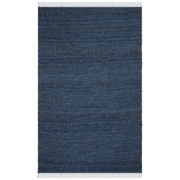 SAFAVIEH Natural Fiber Navy Doormat 2 ft. x 4 ft. Gradient Solid Color Area Rug