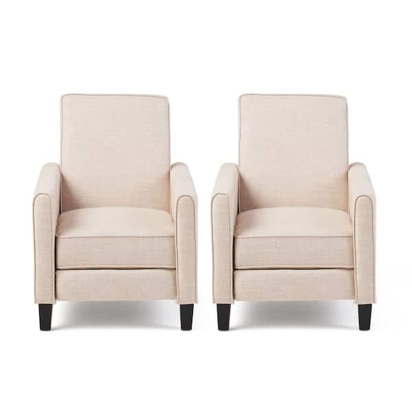 Noble House Darvis Beige Fabric Standard (No Motion) Recliner (Set of 2)