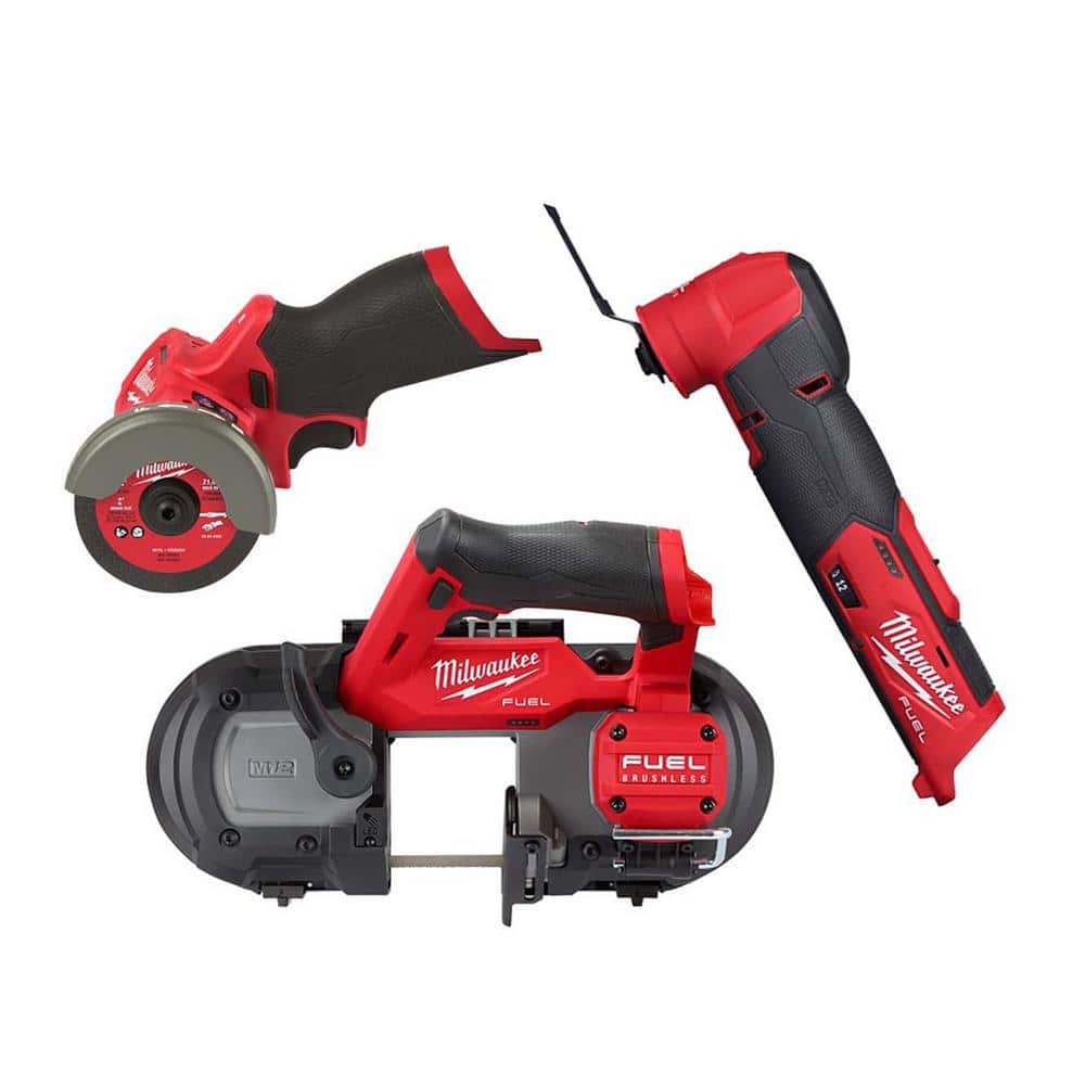 Milwaukee M12 FUEL 12-Volt Lithium-Ion Cordless Compact Band Saw, M12 FUEL  Oscillating Multi-Tool and M12 FUEL in. Cut Off Saw 2529-20-2526-20-2522-20  The Home Depot