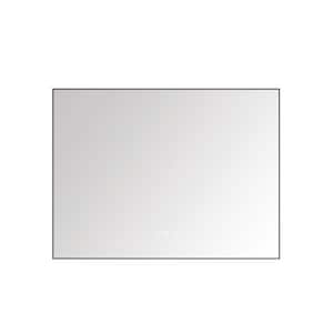 48 in. W x 36 in. H Single Rectangular Framed Wall-Mounted Bathroom Vanity Mirror in Gun Ash Gray