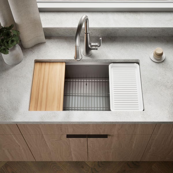 Strive 32 in. Undermount Single-Bowl Workstation Kitchen Sink