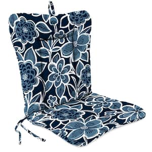 38 in. L x 21 in. W x 3.5 in. T Outdoor Wrought Iron Chair Cushion in Halsey Navy