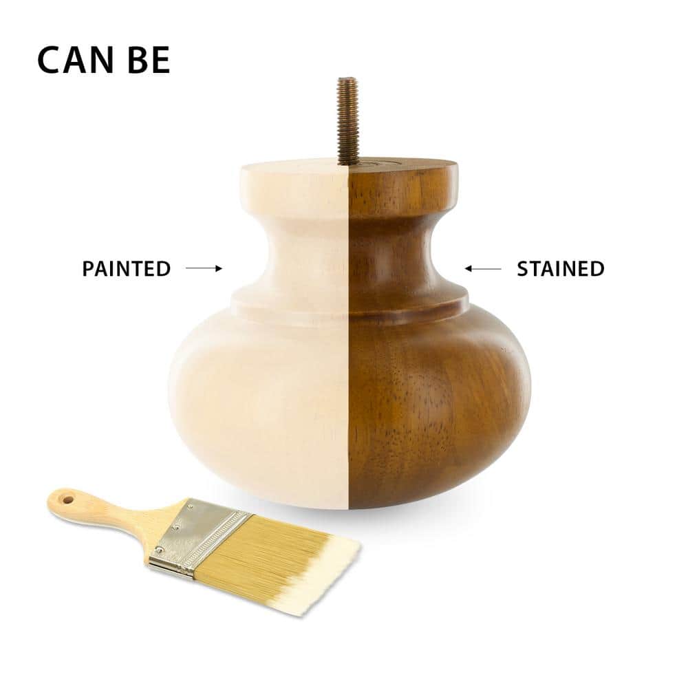 Unfinished Solid Hardwood Round Bun Foot for Furniture