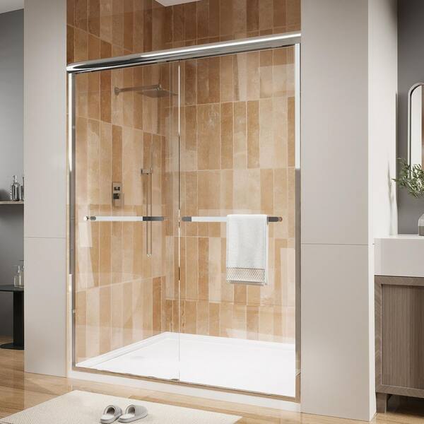50 in. - 54 in. W x 72 in. H Sliding Framed Shower Door in Chrome with Clear Glass