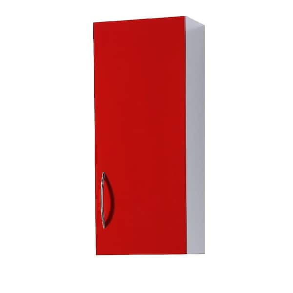 Hampton Bay San Juan Series Assembled 12 in W X 24 in H. Wall Cabinet Right made of High Density PVC in Red Color
