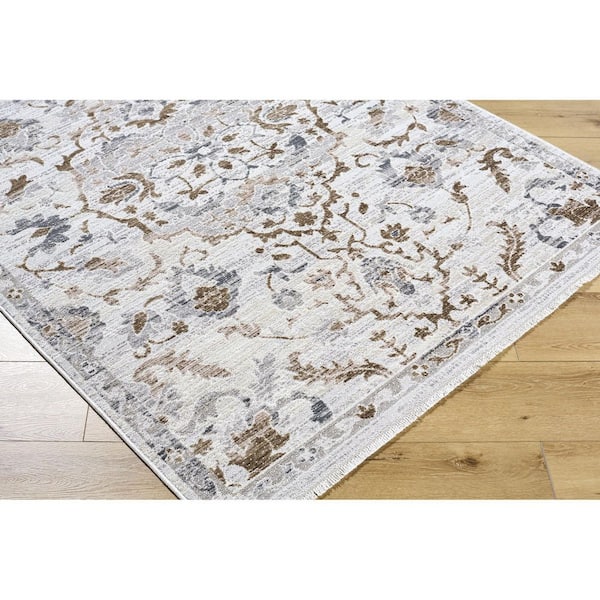 Azhar Grey Traditional 7 ft. x 9 ft. Indoor Area Rug