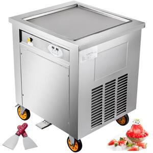 Ice Cream Machine 1350 Watt 19.7 in. Square Flat Plate Commercial Electric Fry Ice Cream Roll Maker for Restaurants