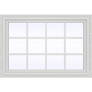 47.5 in. x 35.5 in. V-4500 Series White Vinyl Fixed Picture Window with Colonial Grids/Grilles