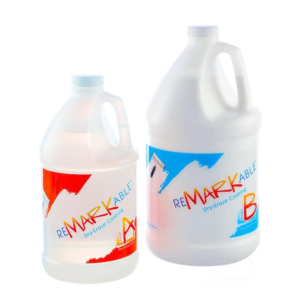 REMARKABLE 600 sq. ft. Clear Dry Erase Paint Kit 216 ounce