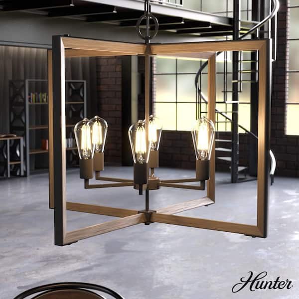 Hunter Woodburn 6-Light Noble Bronze Lantern Pendant Light