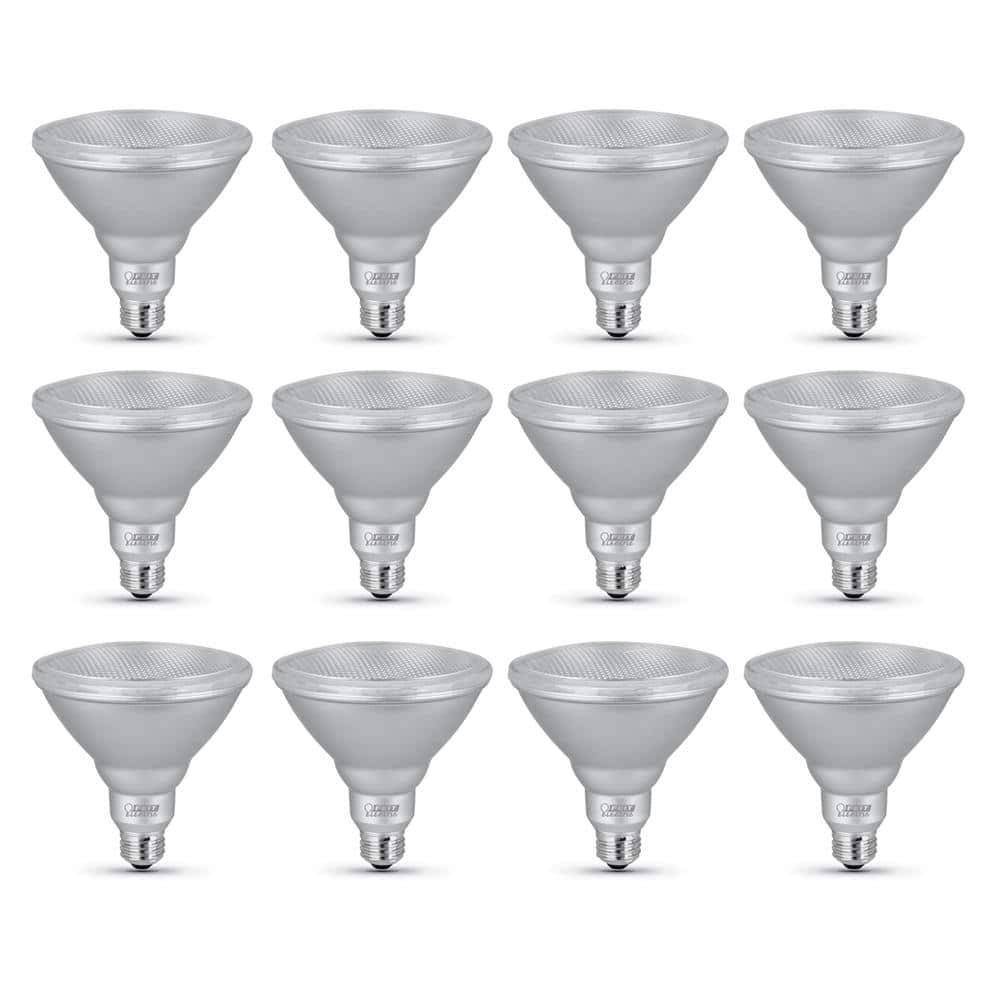 120-Watt Equivalent PAR38 Outdoor Dimmable CEC Title 24 90 CRI E26 Flood LED Light Bulb, Bright White 3000K (12-Pack) -  Feit Electric, PAR38D14930CA12