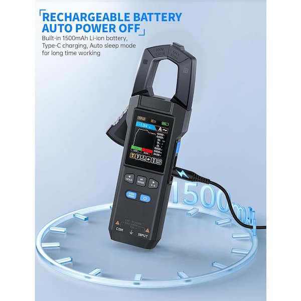 Lukyamzn Digital Clamp Meter Multimeter 9999 Counts TRMS, 600 Amp