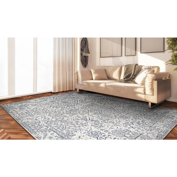 Marina Lillian Oyster-Slate Blue 2 ft. x 4 ft. Area Rug